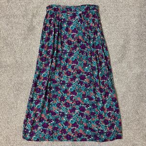 BCBGeneration Skirt Womens 8 Multi Floral Maxi Wrap Pleated Zip Boho Summer